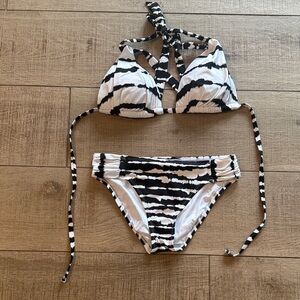 La Blanca Black White Island Goddess  Bikini S M
